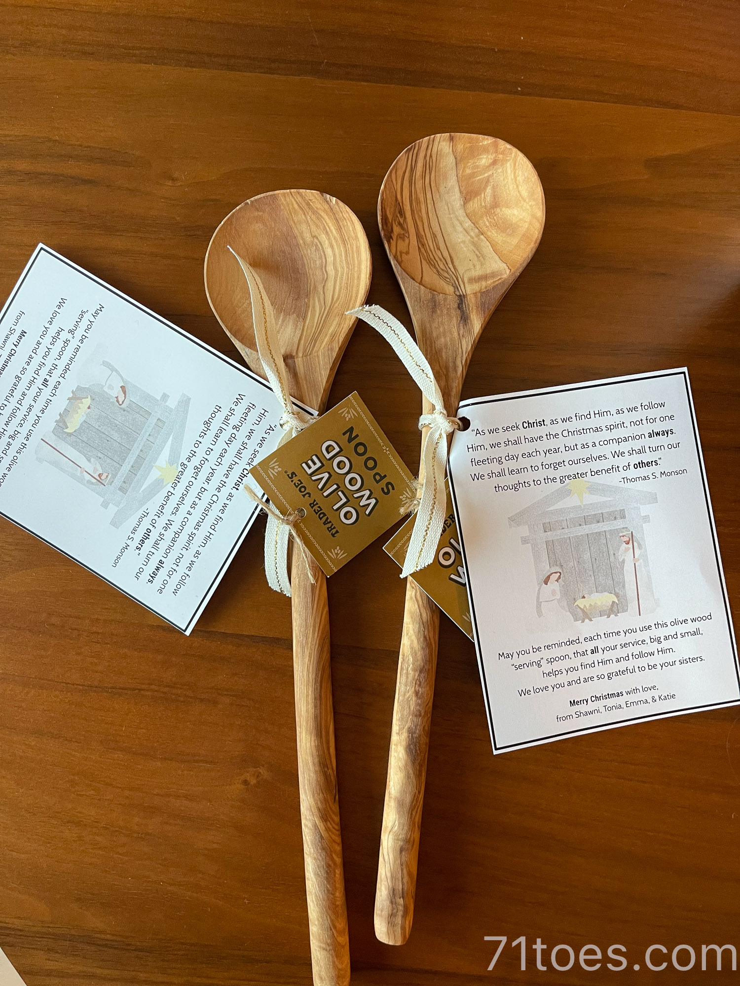 wooden spoons with thought attached