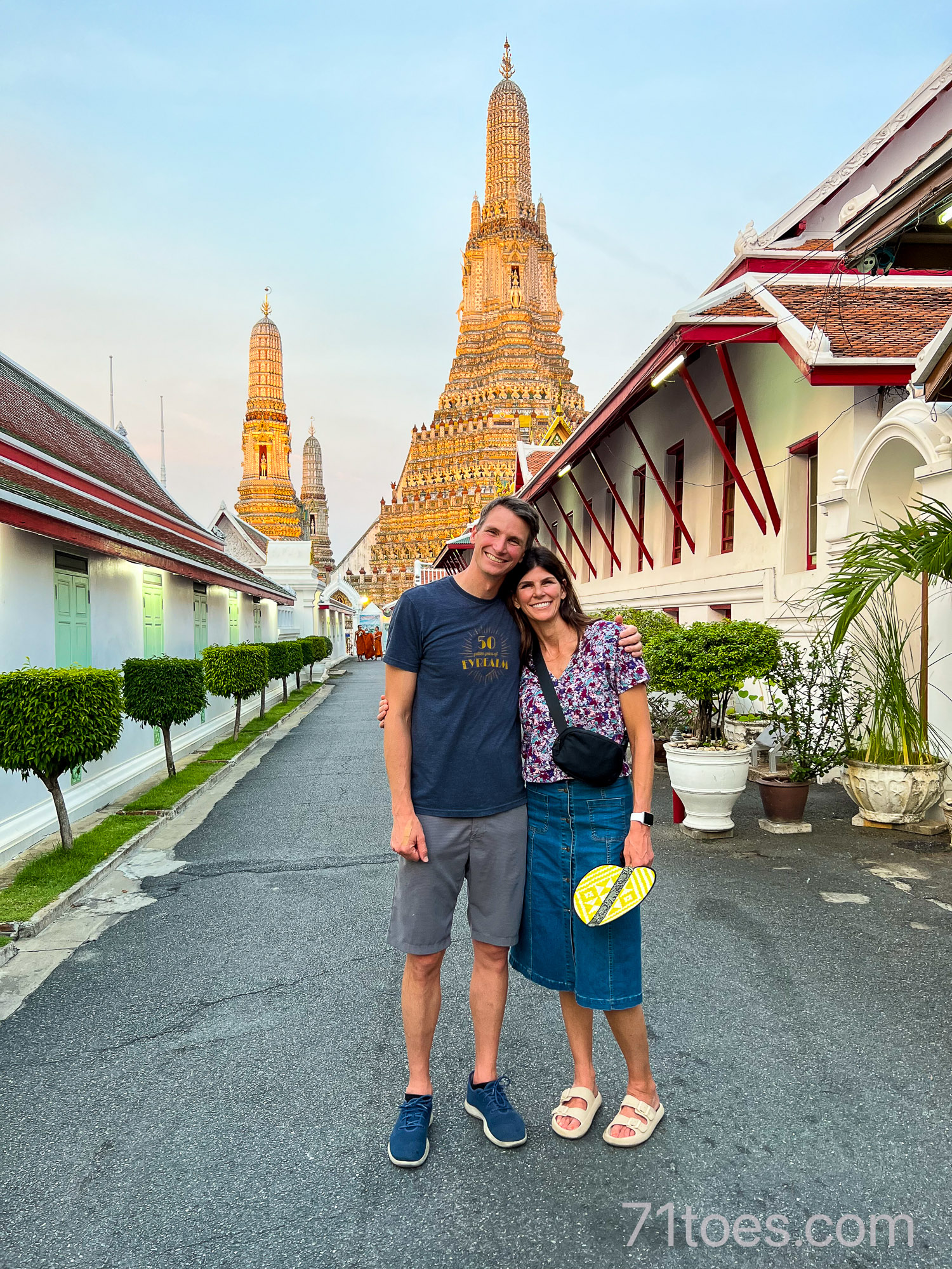 Shawni and her brother Noah at Wat Arun, Bangkok