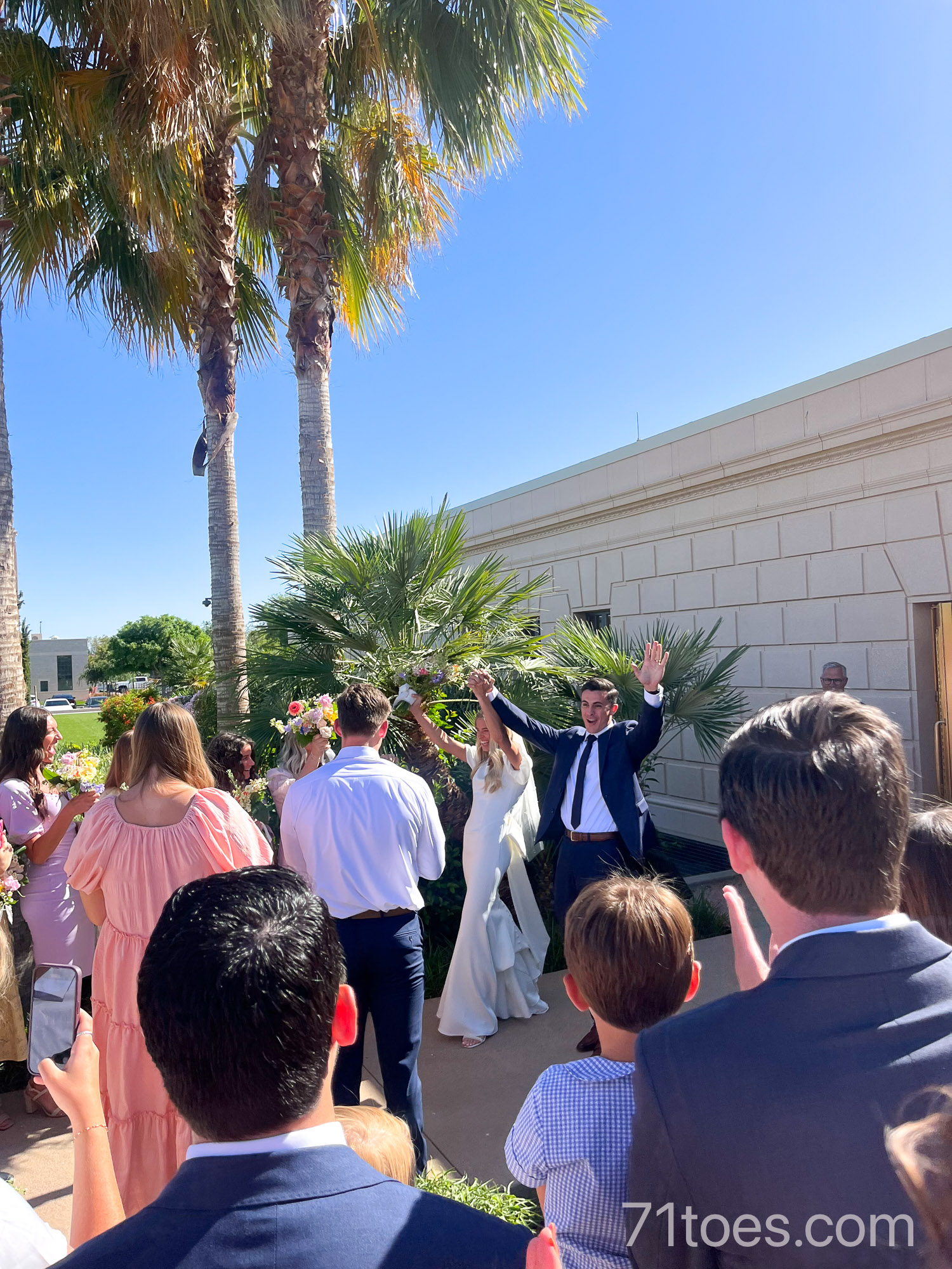 Jaylee and Andrew leaving the temple when they got married