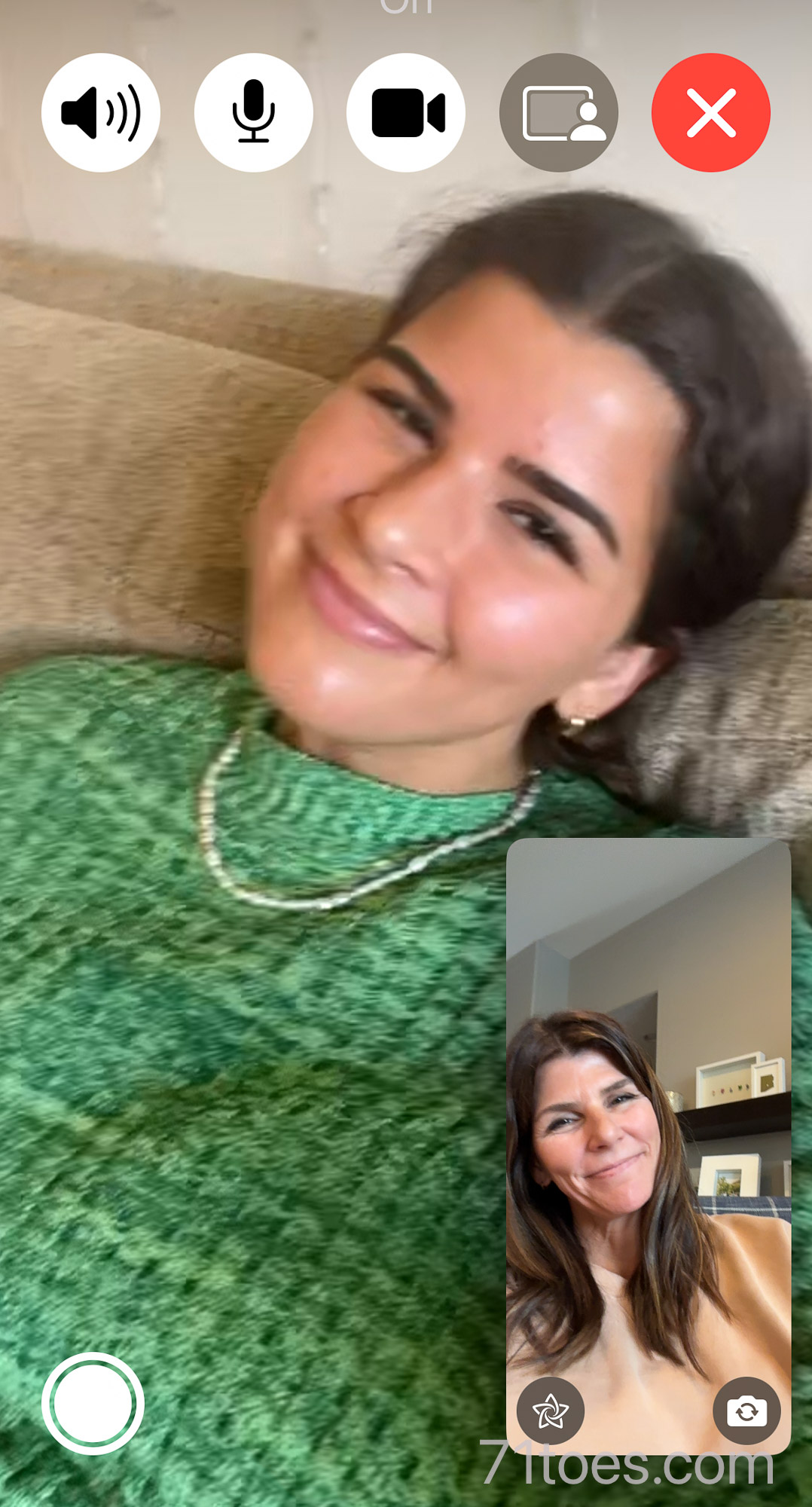 Grace and Shawni on FaceTime on Mother's Day