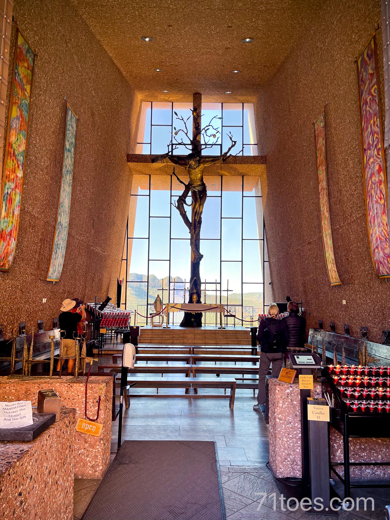 chapel with statue of crucifixion