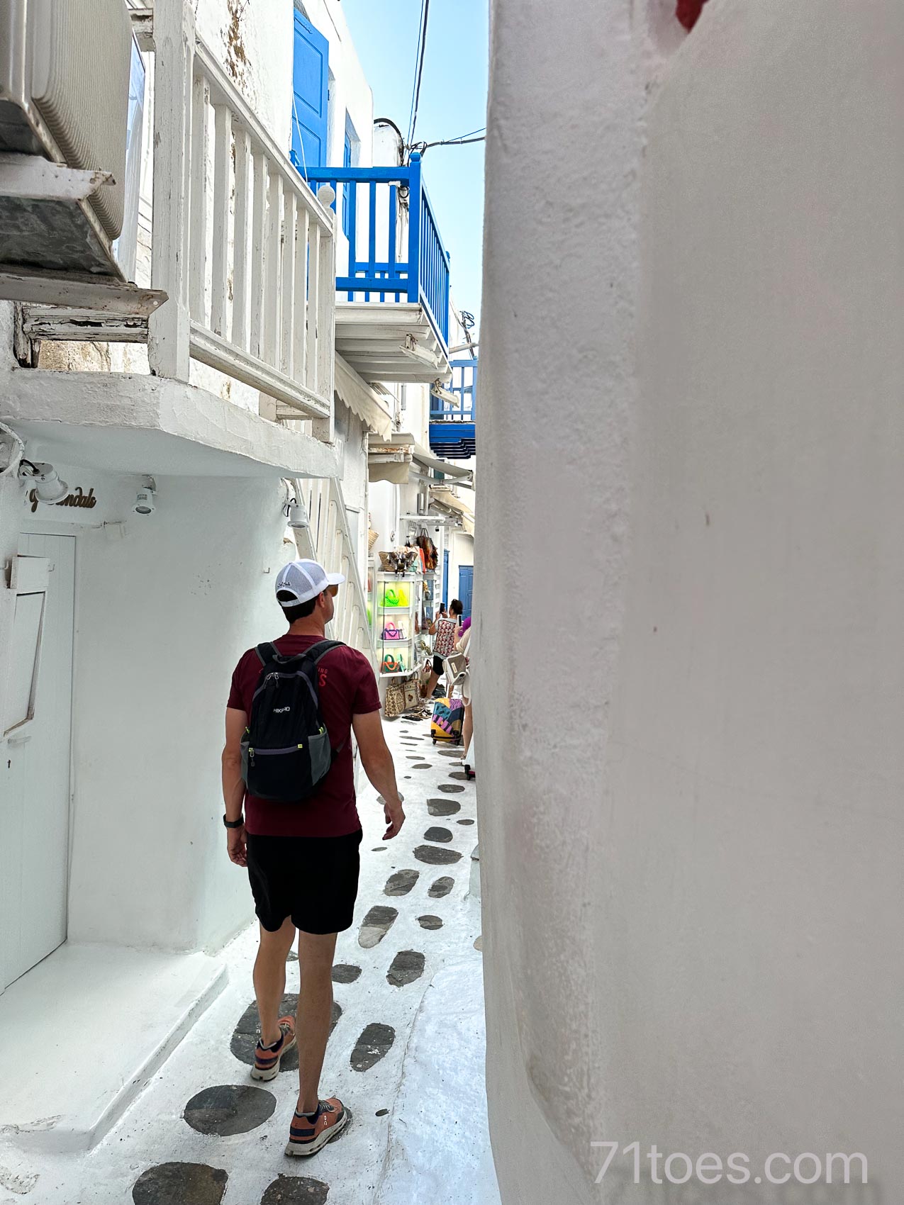 David wandering the alleys of Mykonos.