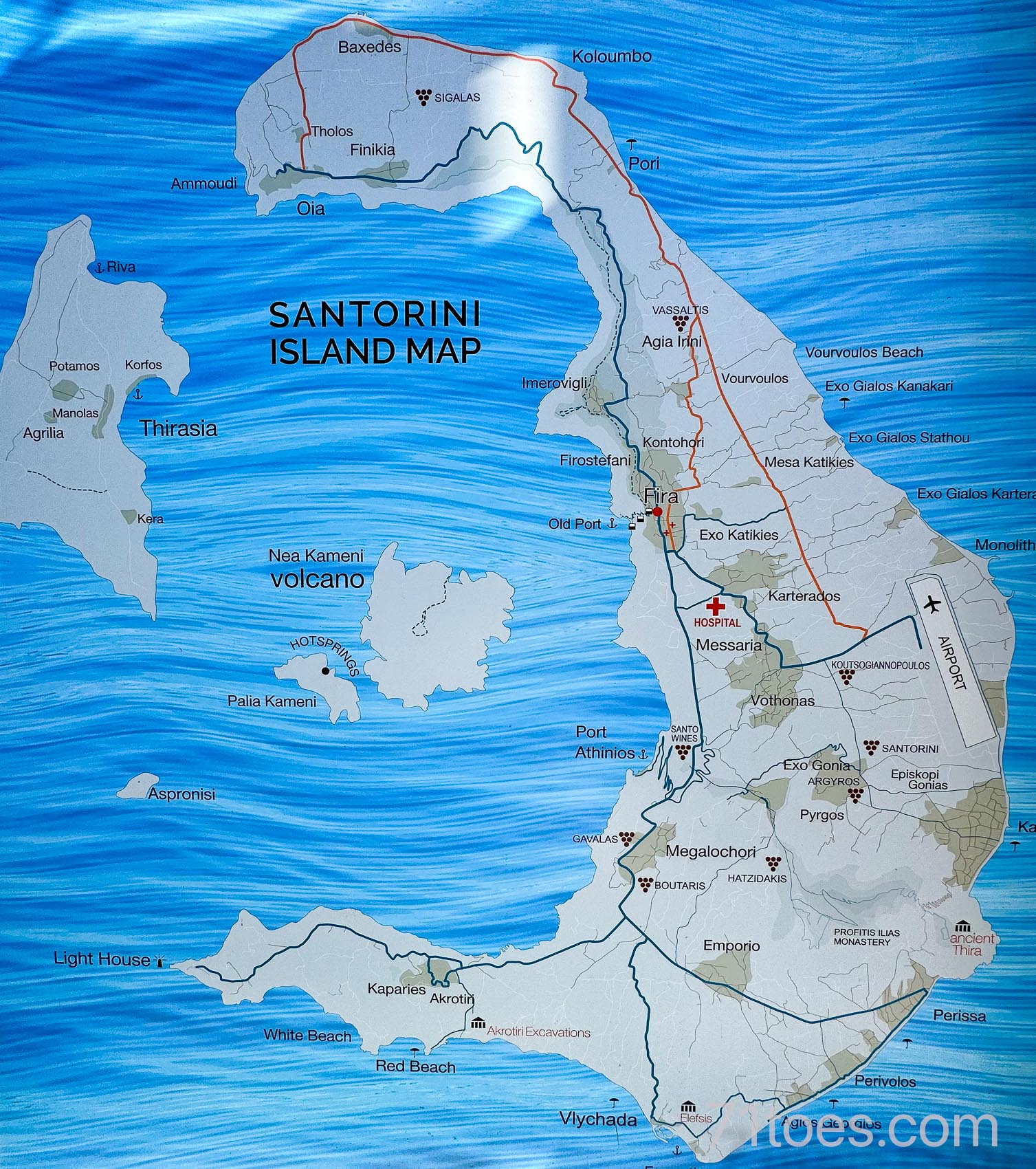 map of Santorini