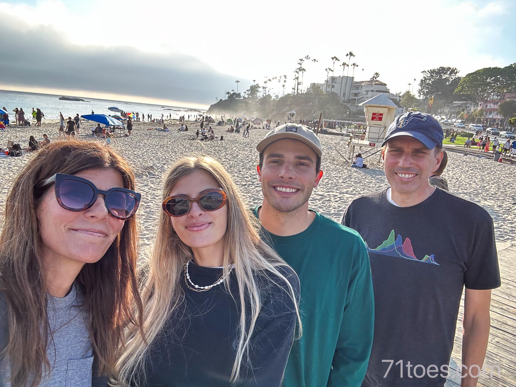 Shawni, Elle, Carson and Josh on the beach in Laguna