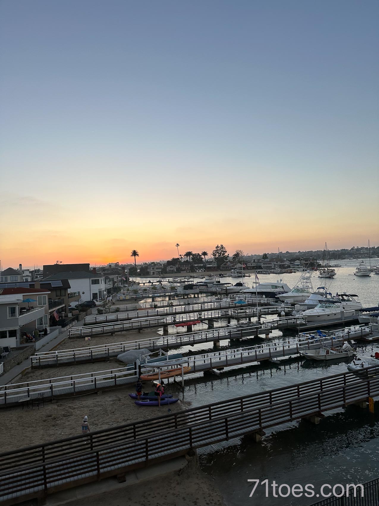 Sunset over Newport Beach harbor
