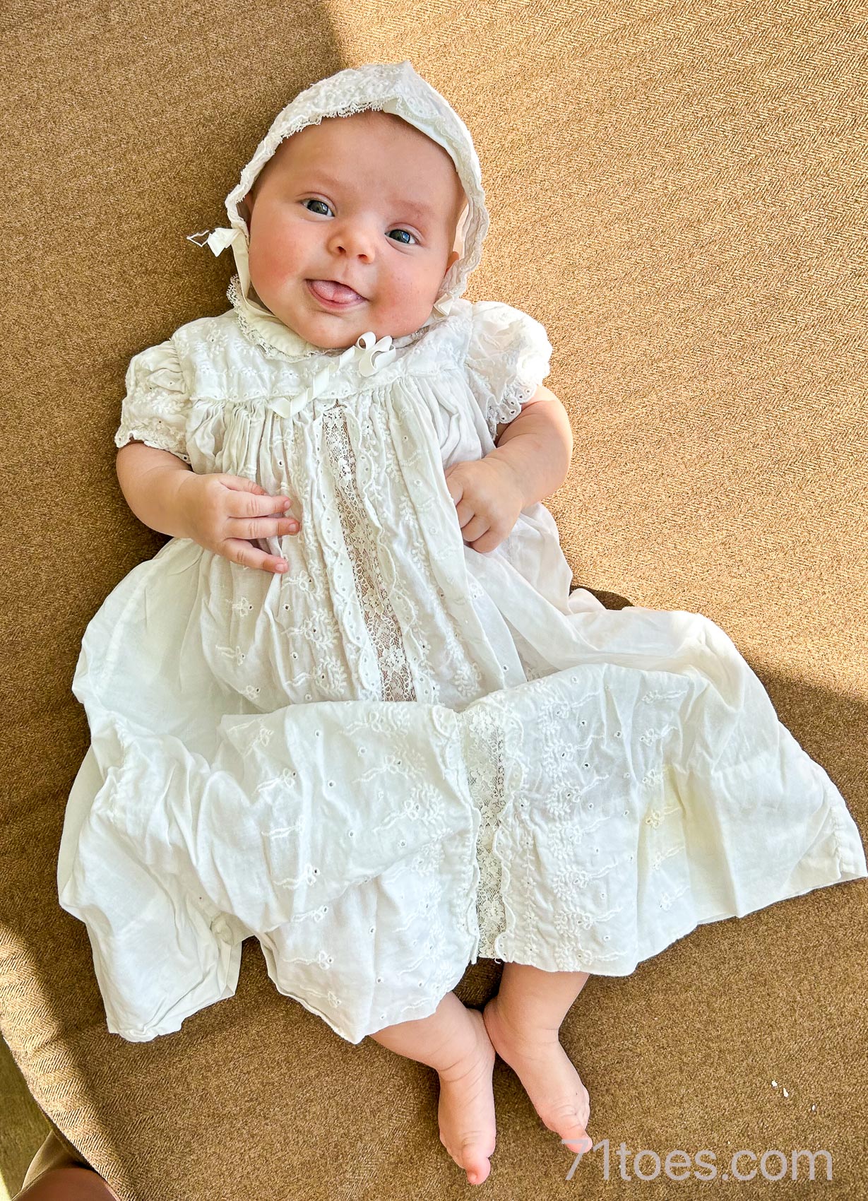 Murphy in her blessing dress