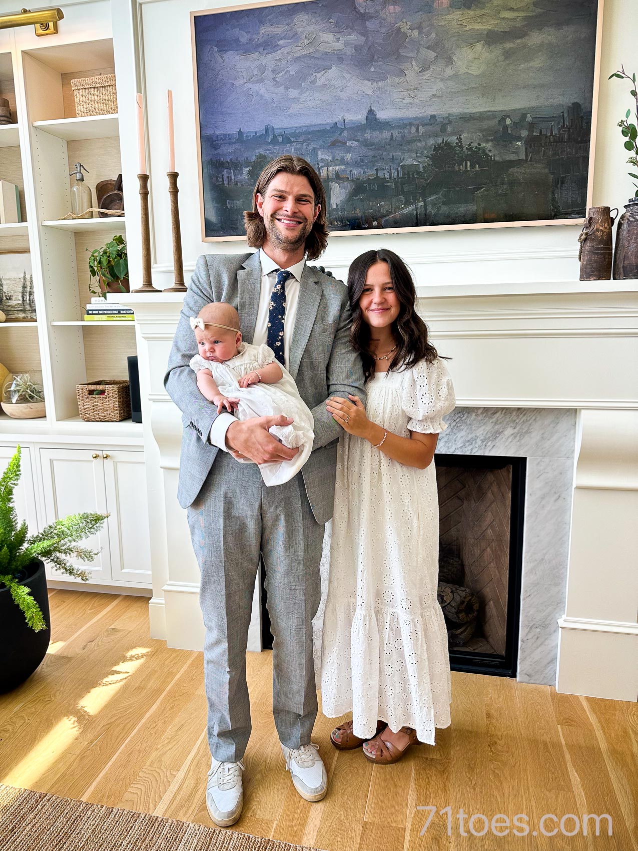 Max and Abby with baby Murphy on her blessing day