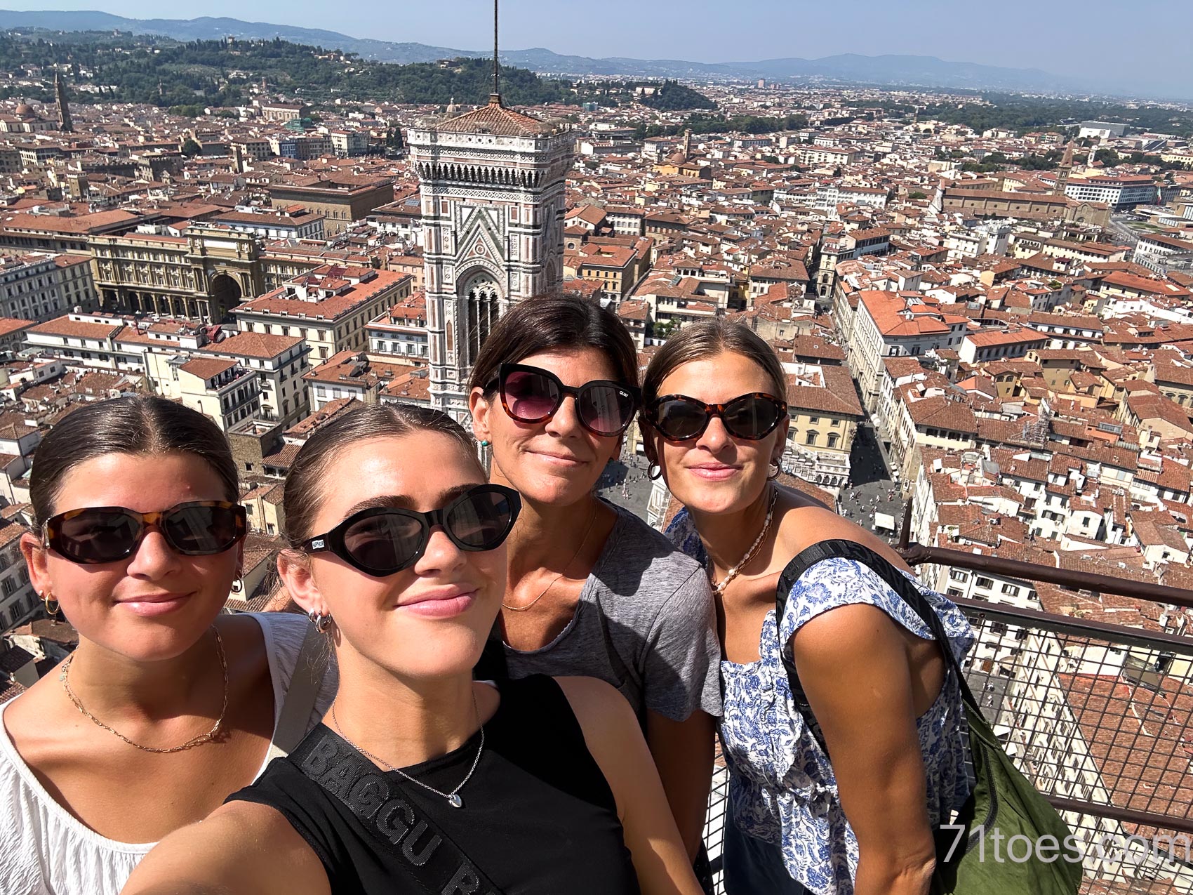 Shawni, Elle, Grace and Claire at the top of the Duomo in Florence