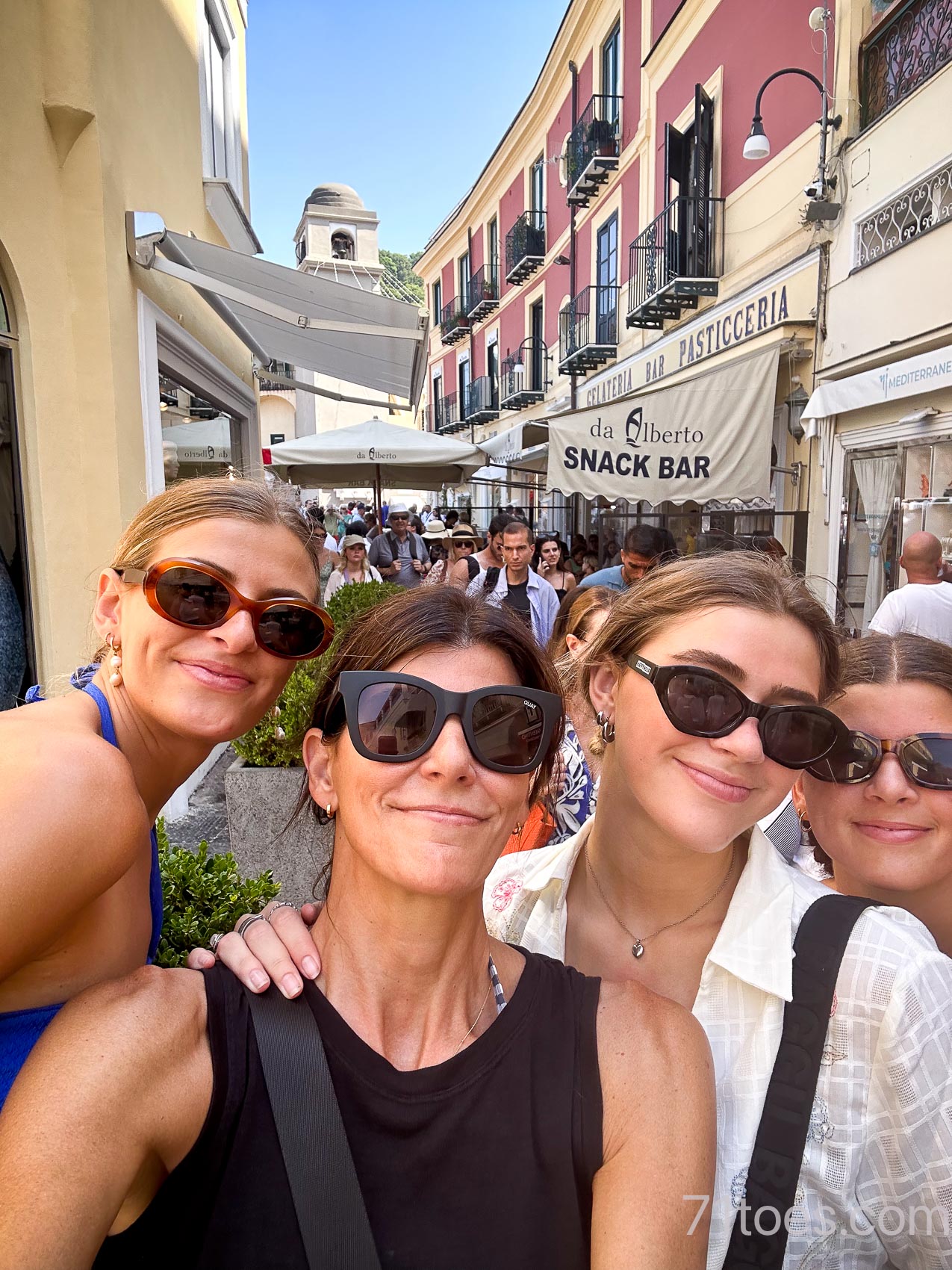Shawni, Elle, Grace and Claire on the island of Capri