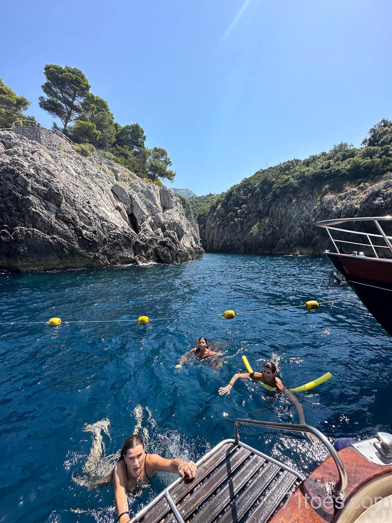 A swimming spot off of the Amalfi coast