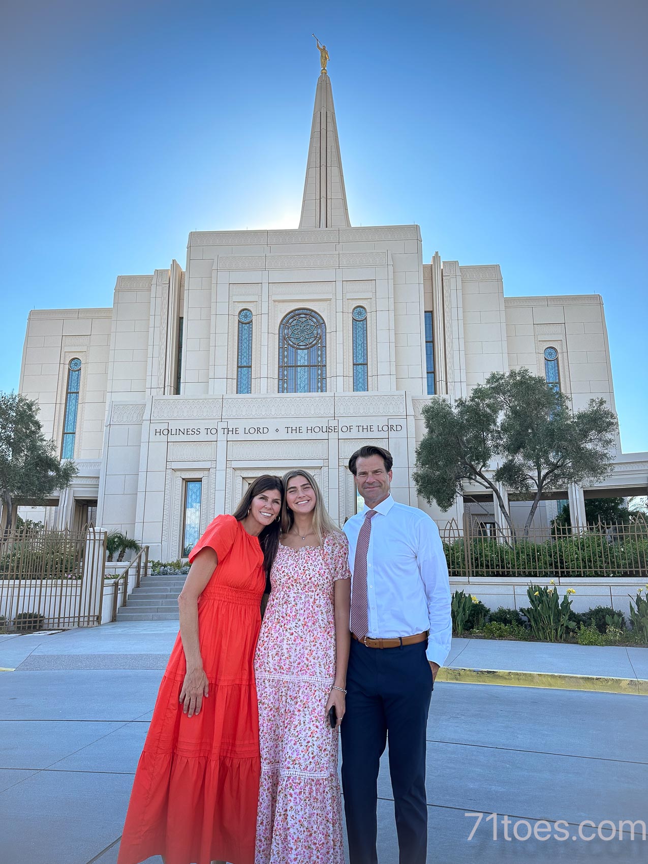 Shawni and David with Claire at the temple