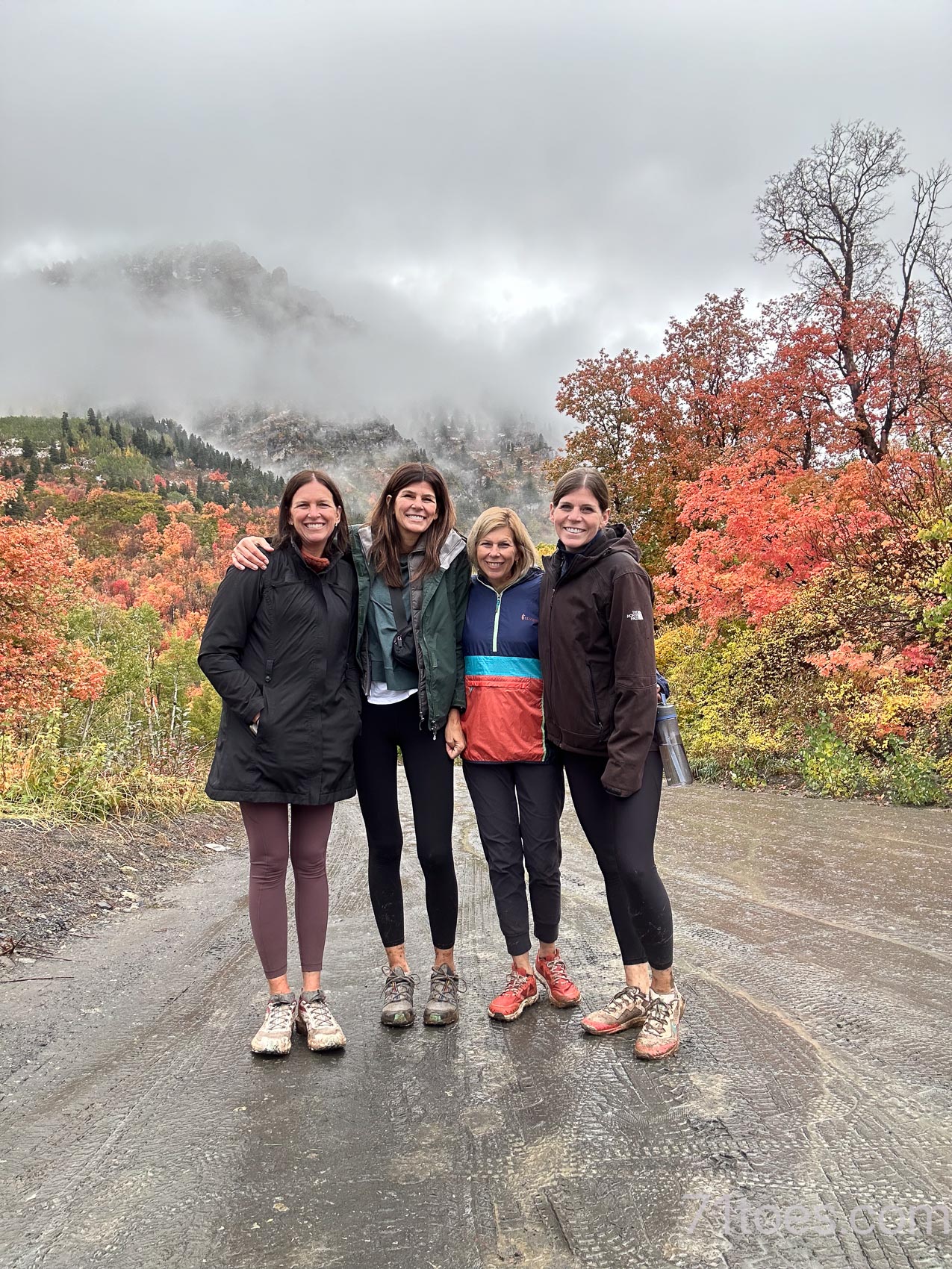 Saren, Shawni, Saydi and Charity in the Utah fall foliage