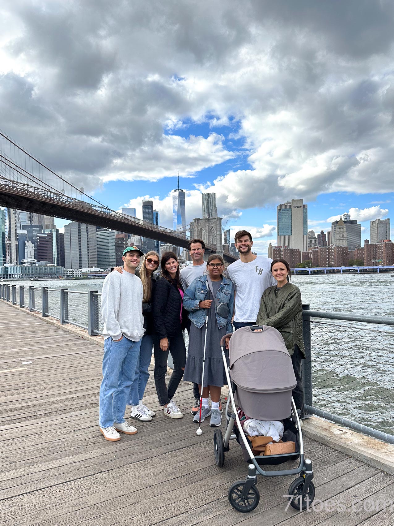 Elle, Carson, Shawni, David, Lucy, Max and Abby taking in the city skyline of New York City