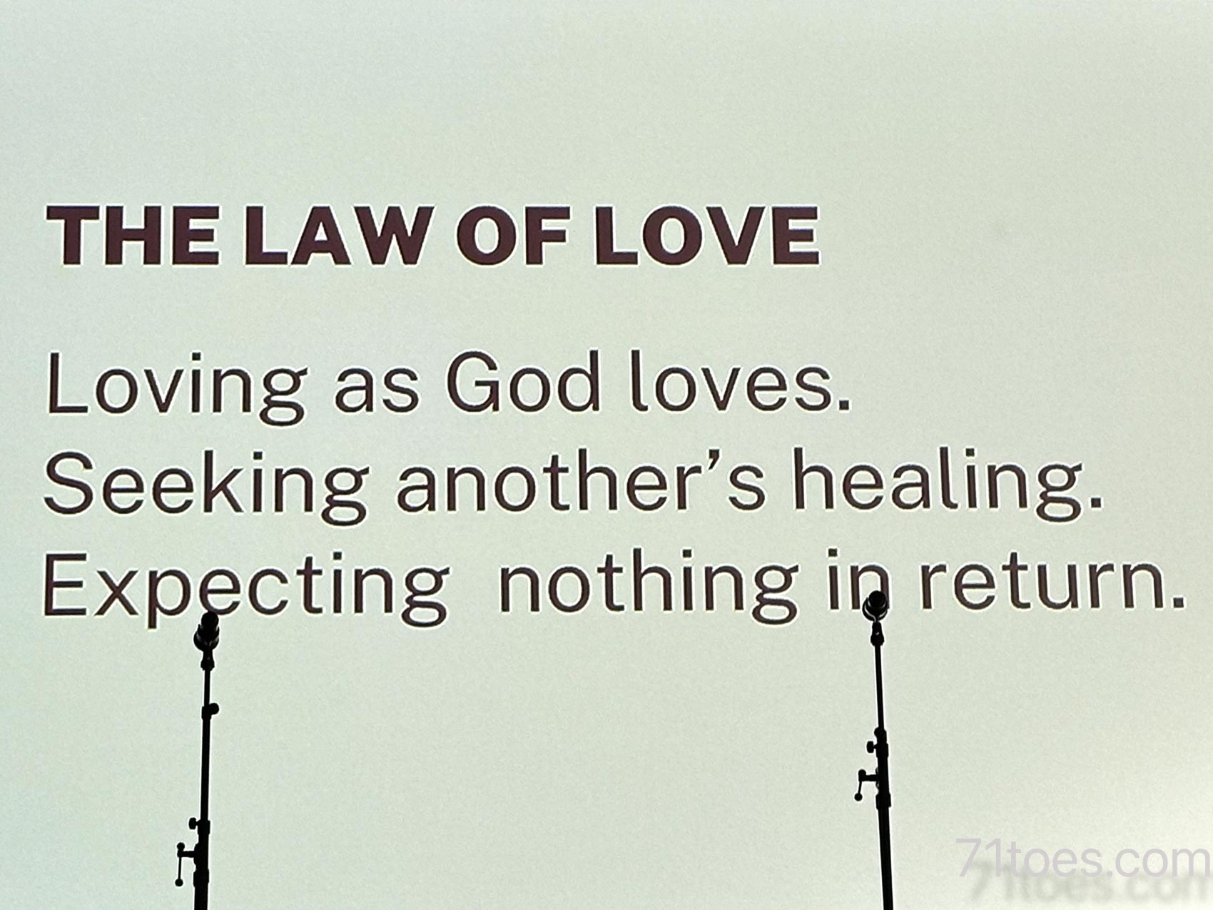The Law oF love written on a slide