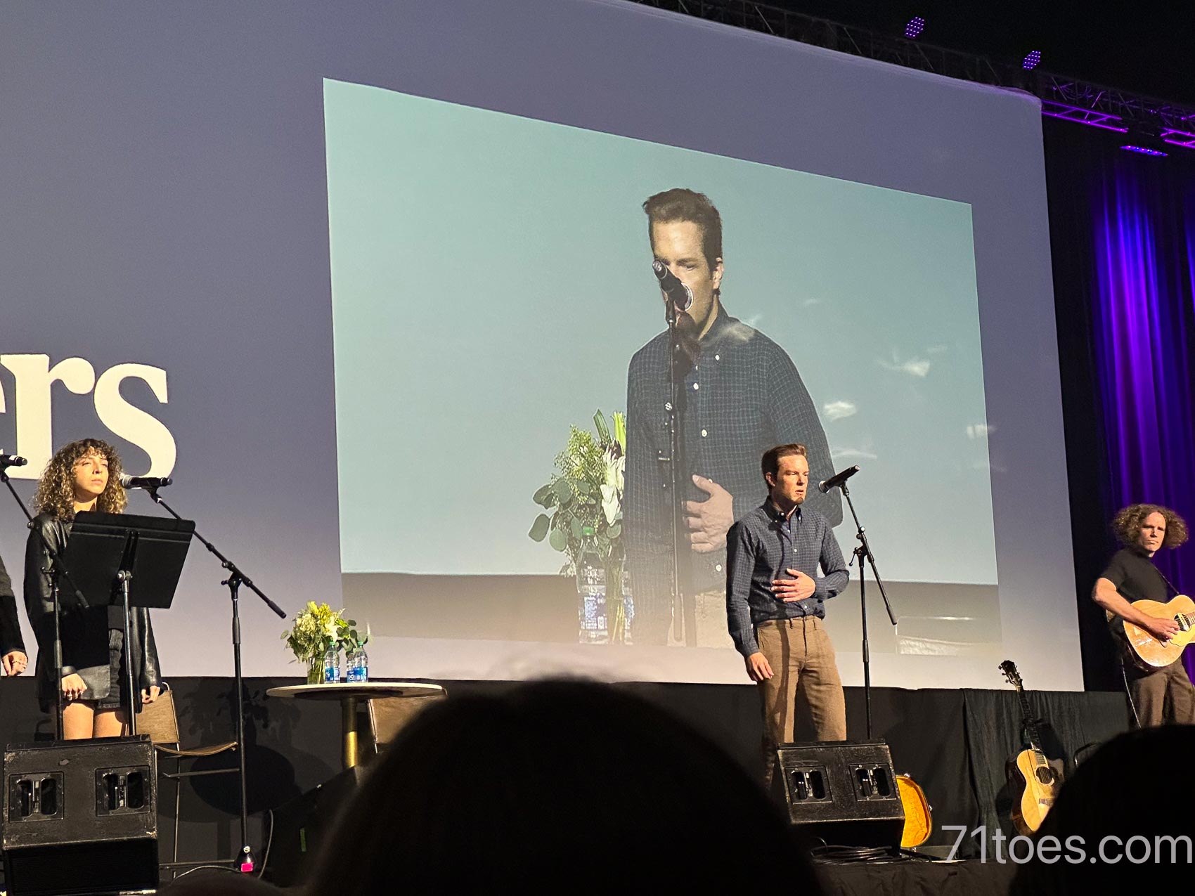Brandon Flowers performing at a conference to create belonging