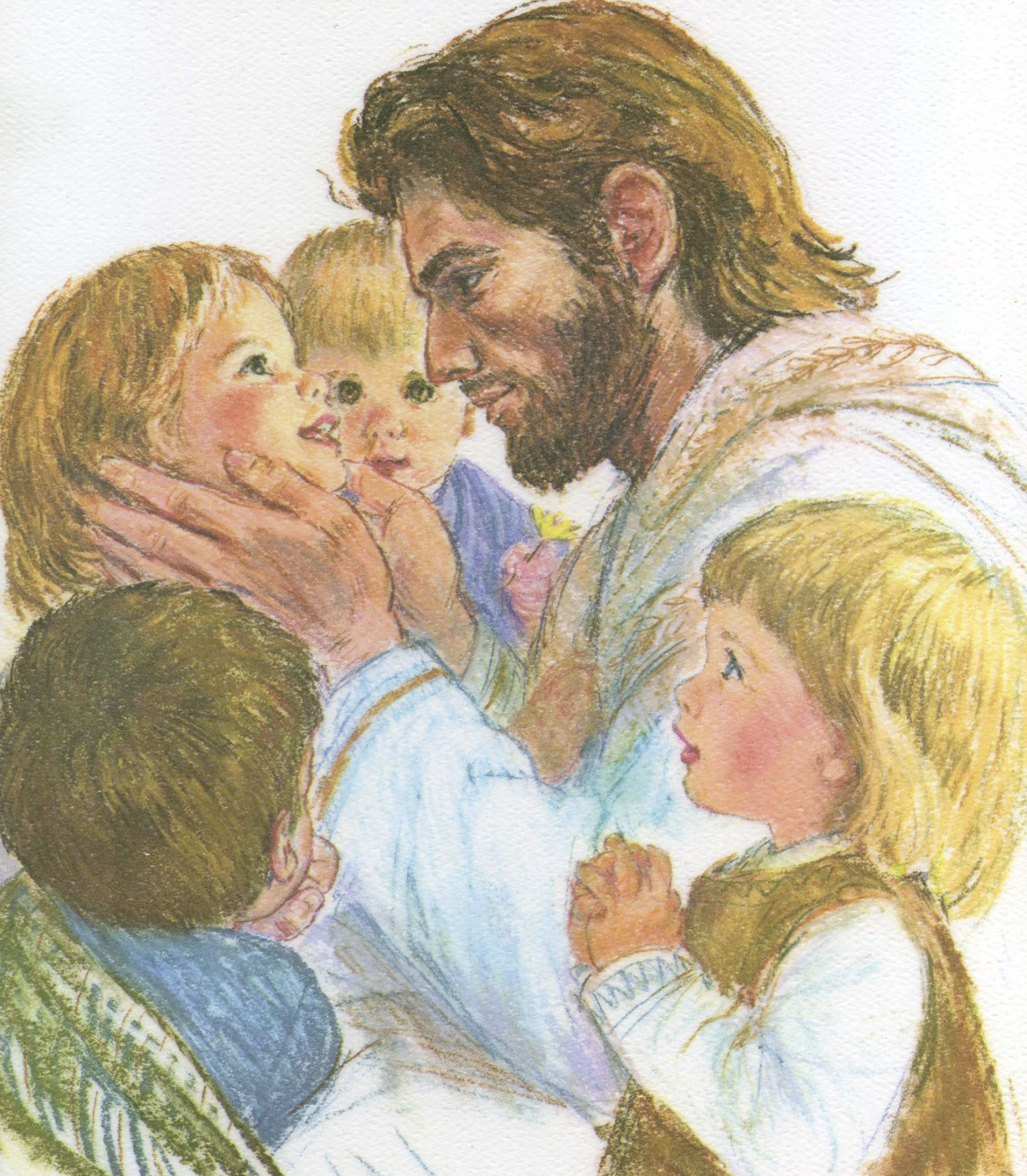 painting of Jesus with little children
